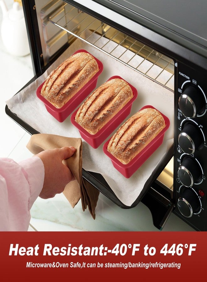 Willinglong 8 Pcs Silicone Mini Loaf Pan Silicone Bread Loaf Pan Rectangle Baking Molds Non Stick for Mini Cake, Homemade, Bread and Meatloaf, Red 6.1 x 3.3 x 1.8 Inch - Image 5